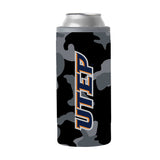 UTEP Black Camo 12oz Slim Can Coolie - Logo Brands - Flyclothing LLC