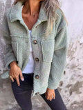 Full Size Single-Breasted Sherpa Shacket Plus Size - Trendsi - Flyclothing LLC
