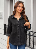 Vintage Wash Button-Down Denim Jacket - Trendsi - Flyclothing LLC