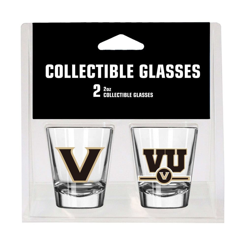 Vanderbilt Campus Colors 2oz Letterman Shot Glass 2 Pack - Logo Brands - Flyclothing LLC