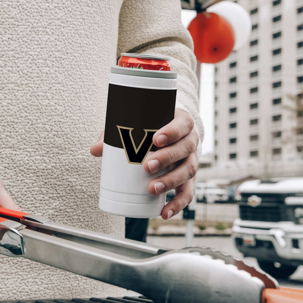 Vanderbilt Colorblock 12oz Slim Can Coolie - Logo Brands - Flyclothing LLC
