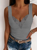 Full Size Lace Detail Sweetheart Neck Tank - Trendsi - Flyclothing LLC