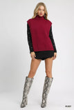 Umgee High-Low Turtleneck Sleeveless Sweater Top - Trendsi - Flyclothing LLC