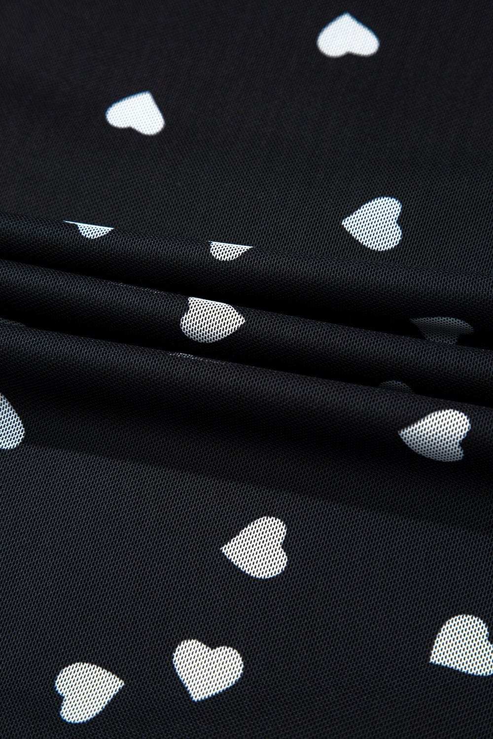 Heart Square Neck Long Sleeve Bodysuit - Trendsi - Flyclothing LLC