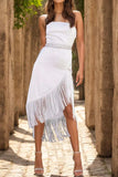 Fringe High-Low Square Neck Cami Dress - Trendsi - Flyclothing LLC