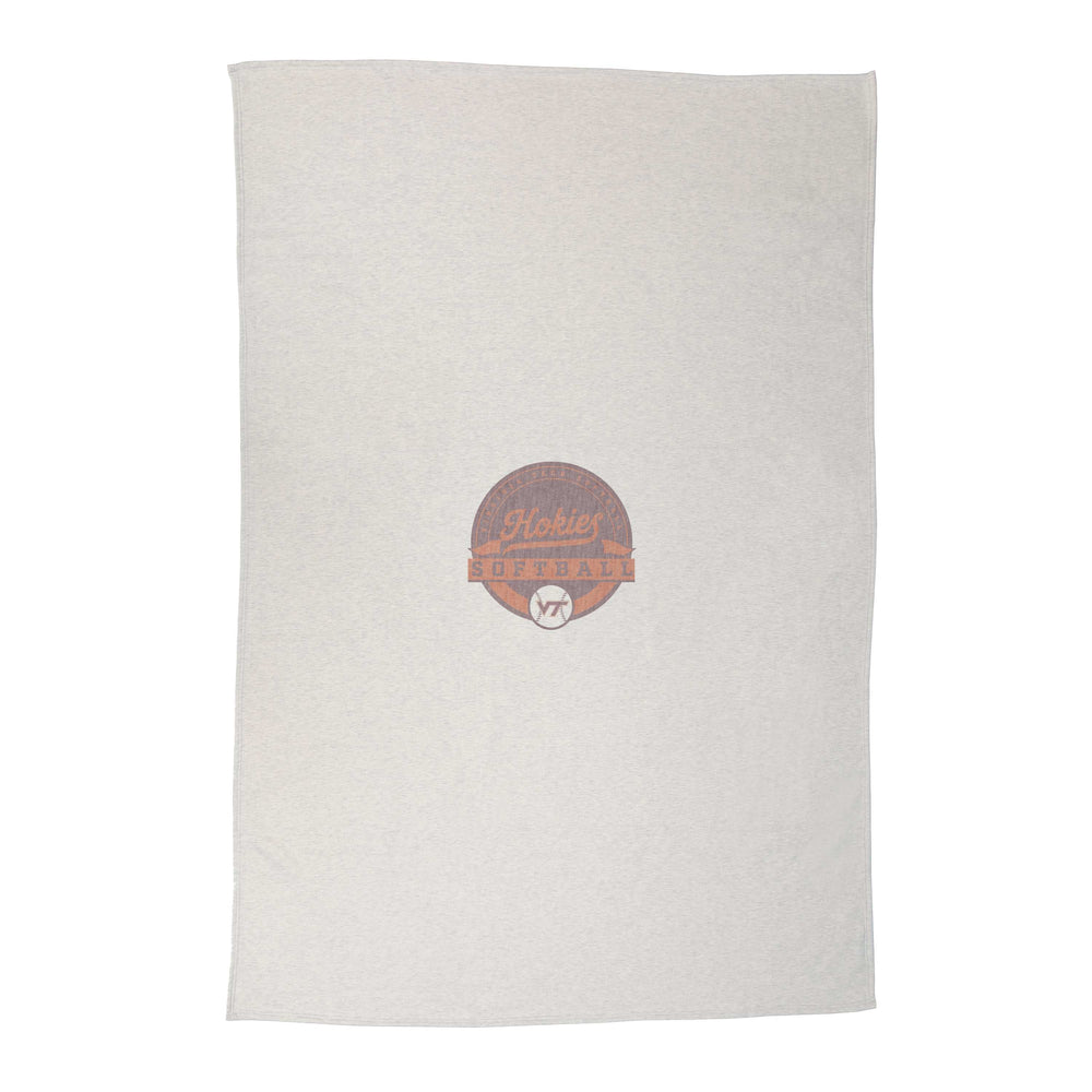 Virginia Tech Softball Sublimated Sweatshirt Blanket - Logo Brands - Flyclothing LLC