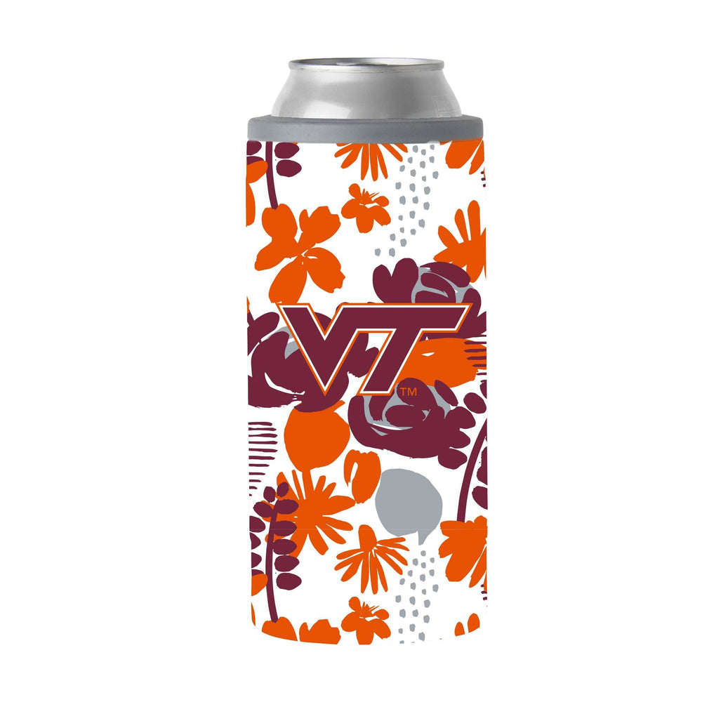 Virginia Tech 12oz Floral Slim Can Coolie - Logo Brands - Flyclothing LLC