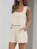 Square Neck Tank and Shorts Set - Trendsi - Flyclothing LLC