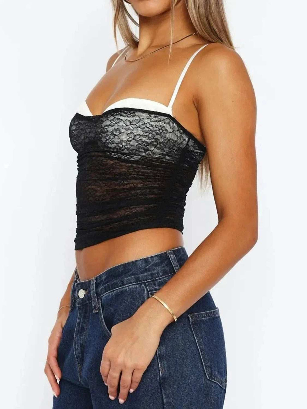 Lace Sweetheart Neck Cami - Trendsi - Flyclothing LLC
