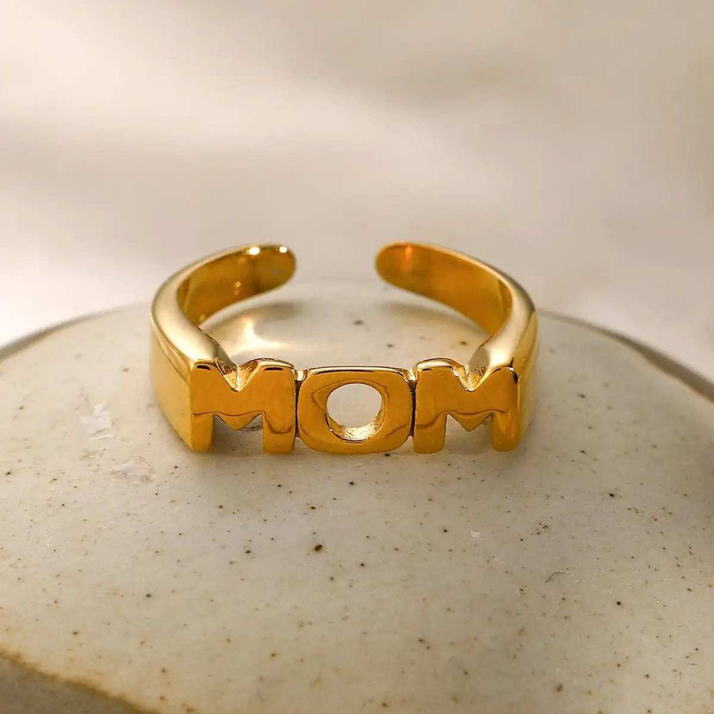 MOM Stainless Steel Open Ring - Trendsi - Flyclothing LLC