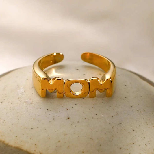 MOM Stainless Steel Open Ring - Trendsi - Flyclothing LLC