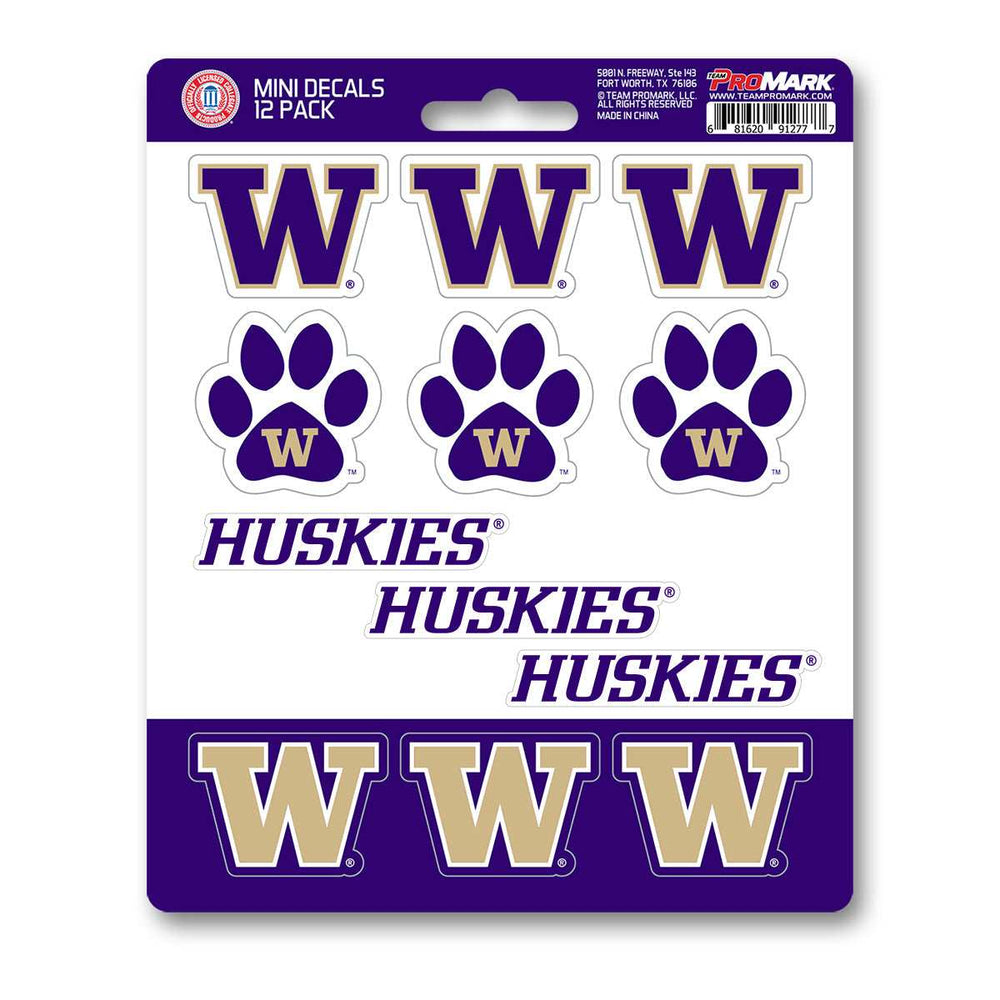 Washington Huskies Decal Set Mini 12 Pack - Logo Brands - Flyclothing LLC