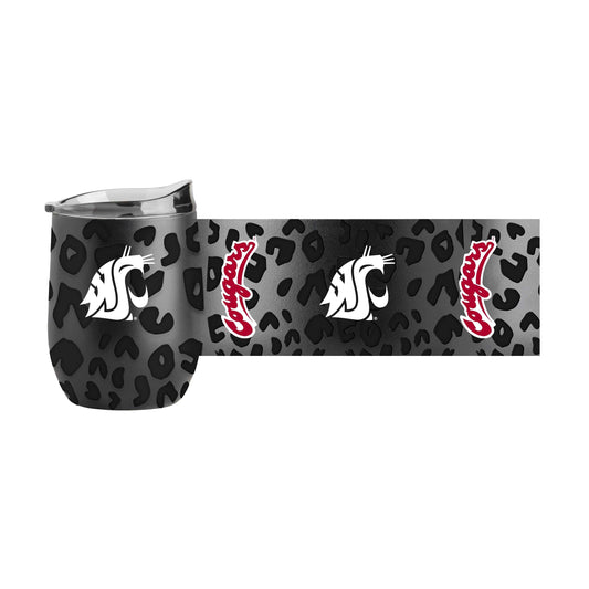 WA State Leopard 16oz Black Powdercoat Curved Beverage - Logo Brands - Flyclothing LLC