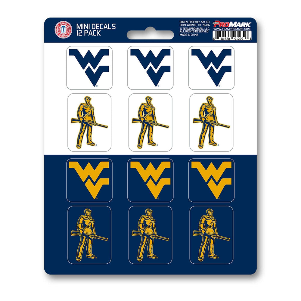 West Virginia University Mini Decal 12-pk - Logo Brands - Flyclothing LLC