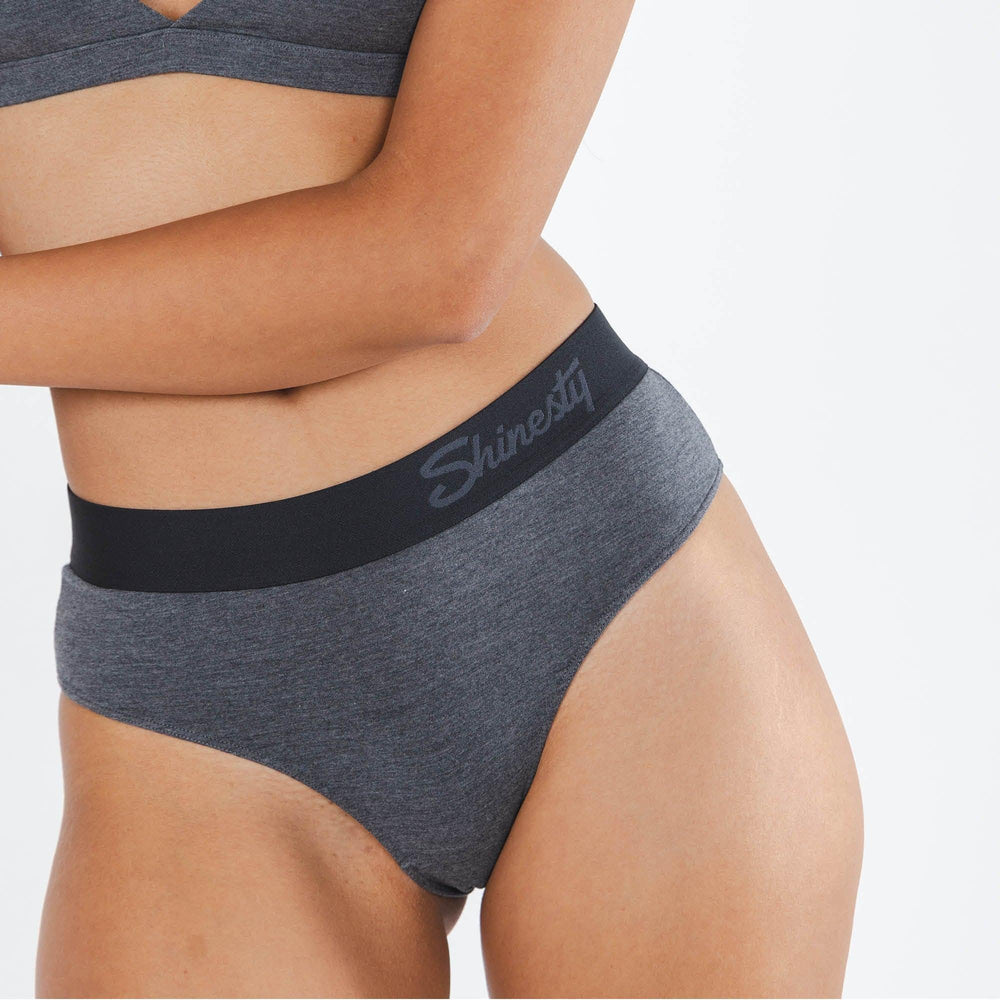 The Basalt | Heather Charcoal Cheeky Underwear with Waistband - Shinesty - Flyclothing LLC