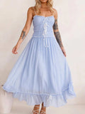 Devine Frill Ruffled Hem Midi Cami Dress - Trendsi - Flyclothing LLC