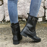 Lace-Up Ankle Boots with Zipper Detail - Trendsi - Flyclothing LLC