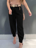 High Waist Cropped Pants - Trendsi - Flyclothing LLC