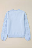 Daisy Notched Long Sleeve Sweater - Trendsi - Flyclothing LLC