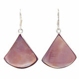 Pink Clam Shell Fan Drop Earrings - Artisana - Flyclothing LLC