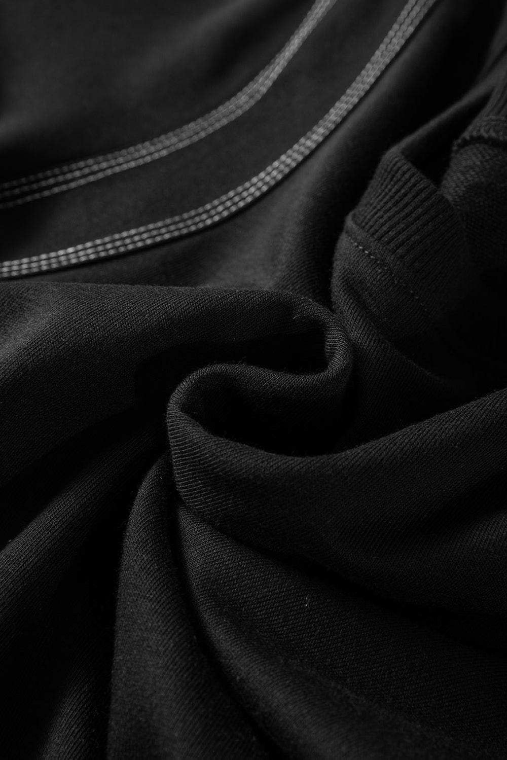 Contrast Stitches Detail Half Sleeve Blouse - Trendsi - Flyclothing LLC