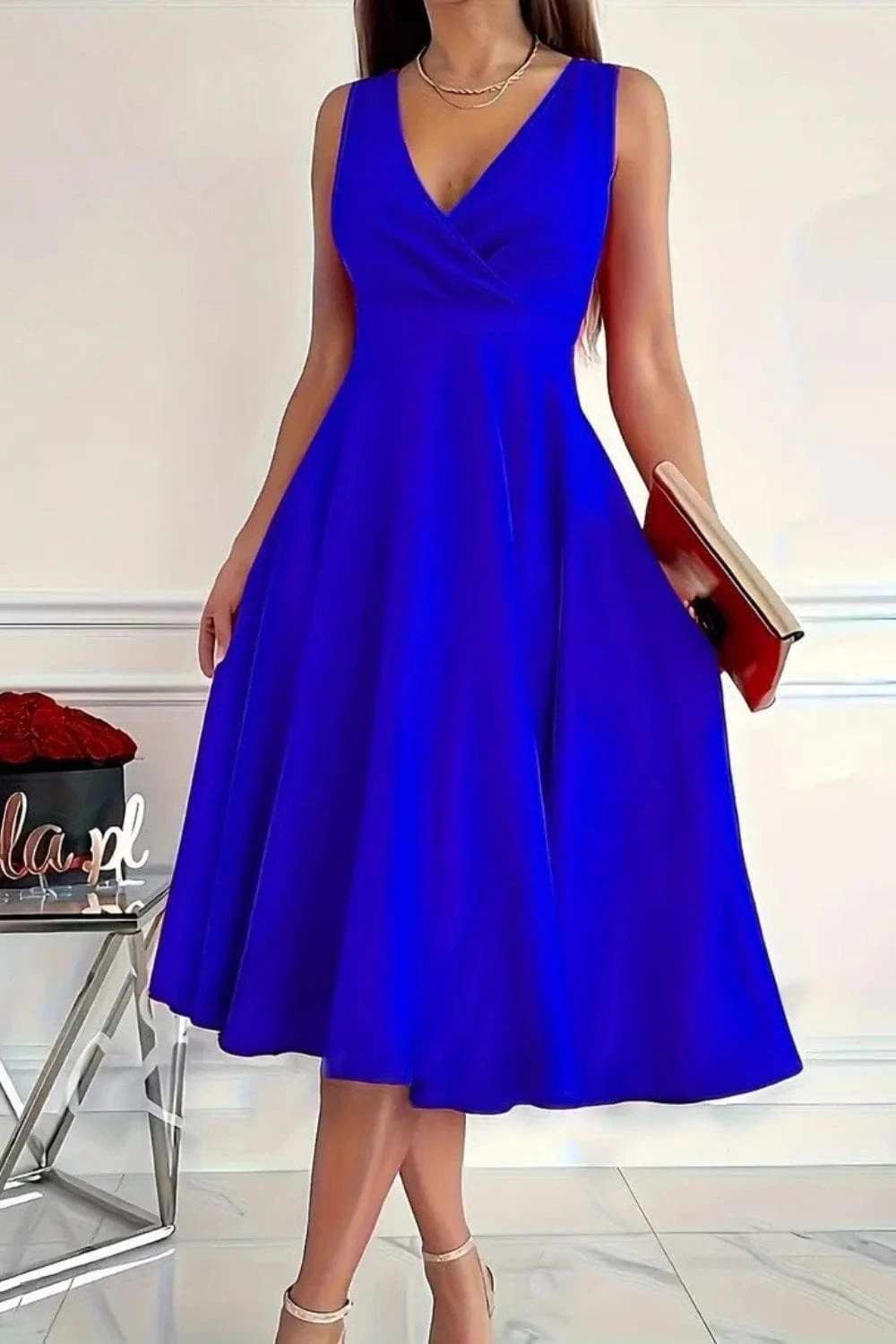 Sleeveless Midi Dress - Trendsi - Flyclothing LLC