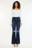 Kancan Button Fly High Rise Distressed Flare Jeans - Trendsi - Flyclothing LLC