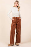 Mittoshop Corduroy Back Elastic Waist Pants - Trendsi - Flyclothing LLC