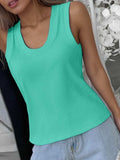 Solid Scoop Neck Tank - Trendsi - Flyclothing LLC