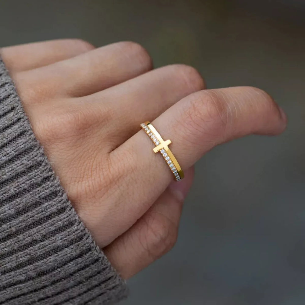 925 Sterling Silver Cross Ring - Trendsi - Flyclothing LLC