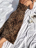 Leopard Spaghetti Strap Midi Dress - Trendsi - Flyclothing LLC