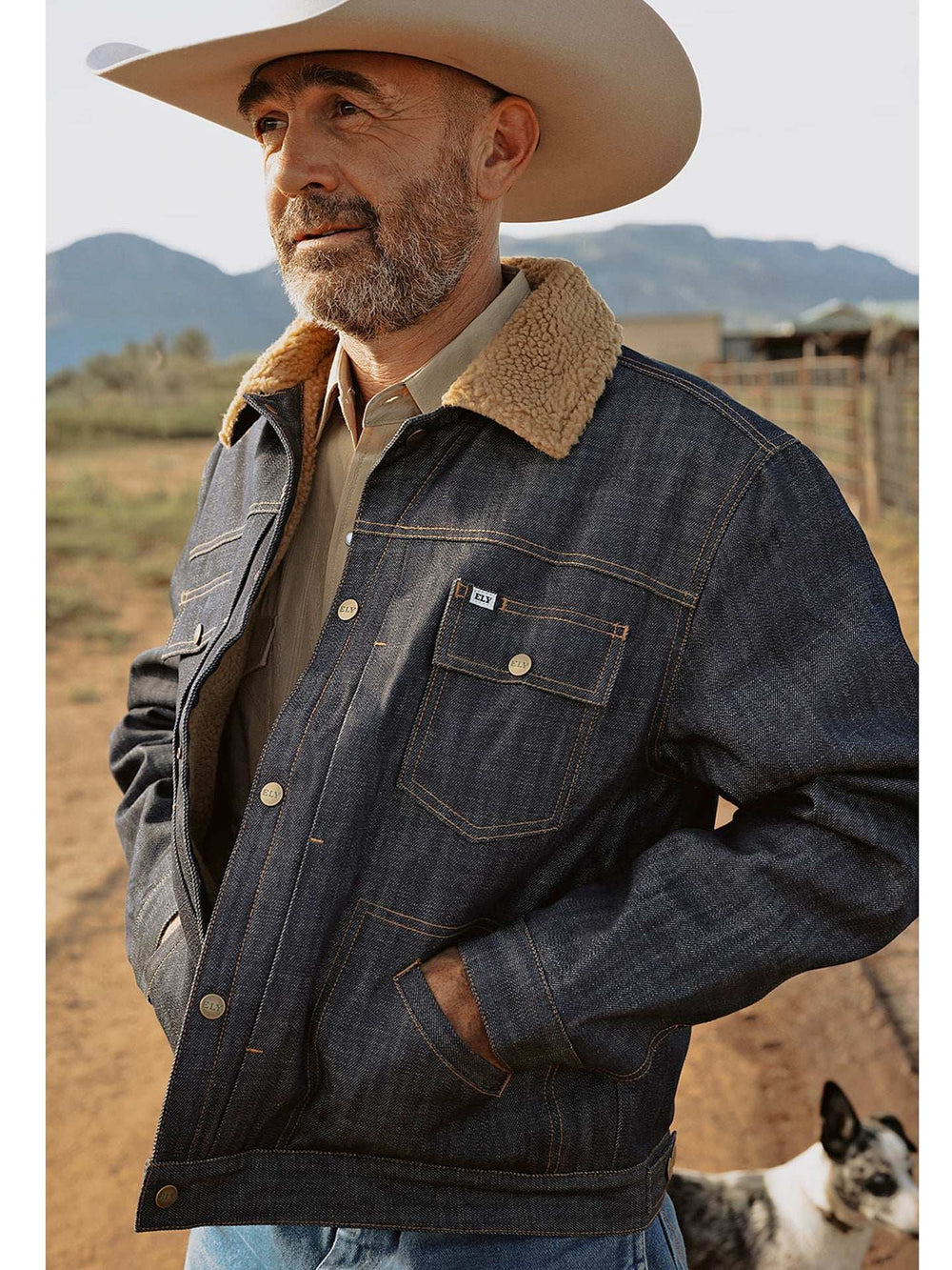 Men's Ely Cattleman Vintage Reissue Denim Jacket with Sherpa - Ely Cattleman - Flyclothing LLC