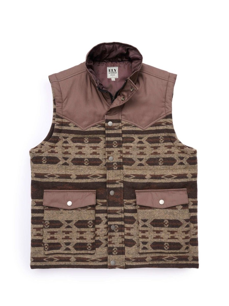 Men's Western Aztec Puffer Vest - Ely Cattleman - Flyclothing LLC