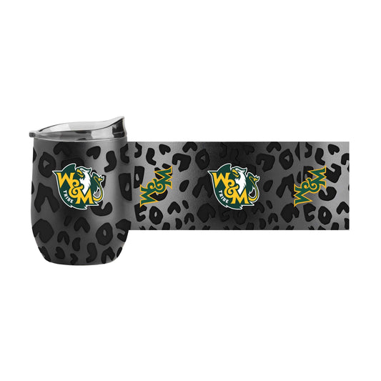 William & Mary Leopard 16oz Black Powdercoat Curved Beverage - Logo Brands - Flyclothing LLC