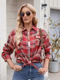Plaid Button Up Long Sleeve Shirt - Trendsi - Flyclothing LLC
