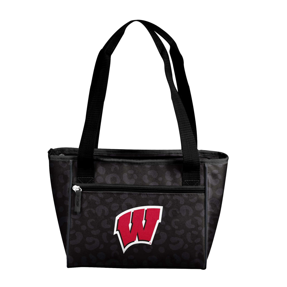 Wisconsin Leopard Print 16 Can Cooler Tote - Logo Brands - Flyclothing LLC