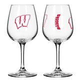 Wisconsin 12oz Gameday Stemmed Wine Glass - Logo Brands - Flyclothing LLC