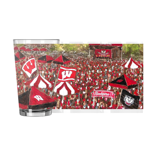 Wisconsin 16oz Collector Pint Glass - Logo Brands - Flyclothing LLC