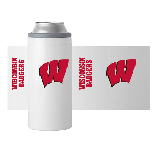 Wisconsin Gameday 12oz Slim Can Coolie - Logo Brands - Flyclothing LLC