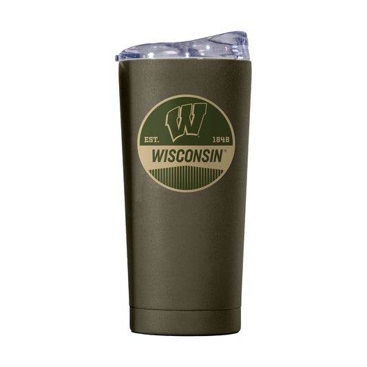Wisconsin 20oz Badge Powder Coat Tumbler - Logo Brands - Flyclothing LLC