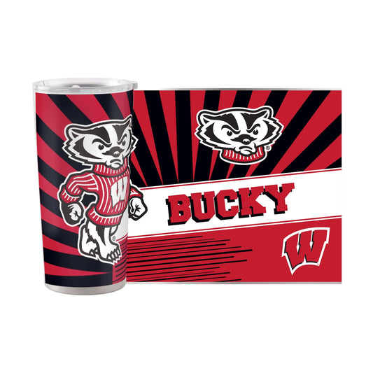 Wisconsin 20oz Mascot Stainless Tumbler - Logo Brands - Flyclothing LLC