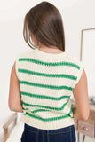 Striped Round Neck Sweater Vest - Trendsi - Flyclothing LLC