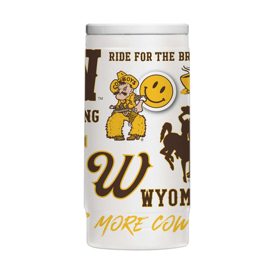 Wyoming 12oz Native Powdercoat SlimCan Coolie - Logo Brands - Flyclothing LLC