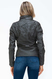YMI Faux Layered Double-Zipper Jacket with Fuzzy Hood - Trendsi - Flyclothing LLC
