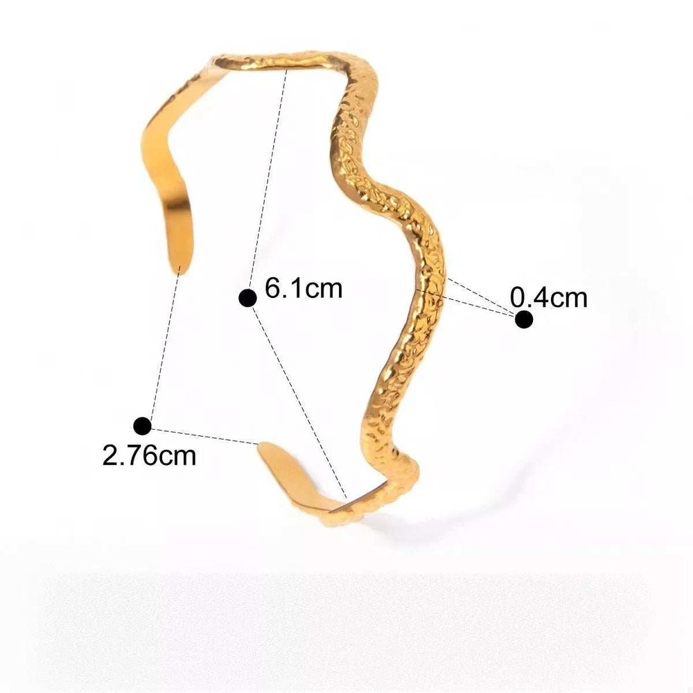 18K Gold-Plated Stainless Steel Open Ring - Trendsi - Flyclothing LLC