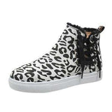 Lace-Up Round Toe Canvas Boots with Side Zip - Trendsi - Flyclothing LLC