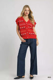 Umgee Button-Down Knit Vest with Floral Pattern - Trendsi - Flyclothing LLC