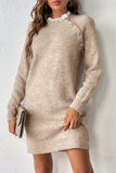 Ribbed Hem Raglan Sleeve Sweater Dress - Trendsi - Flyclothing LLC