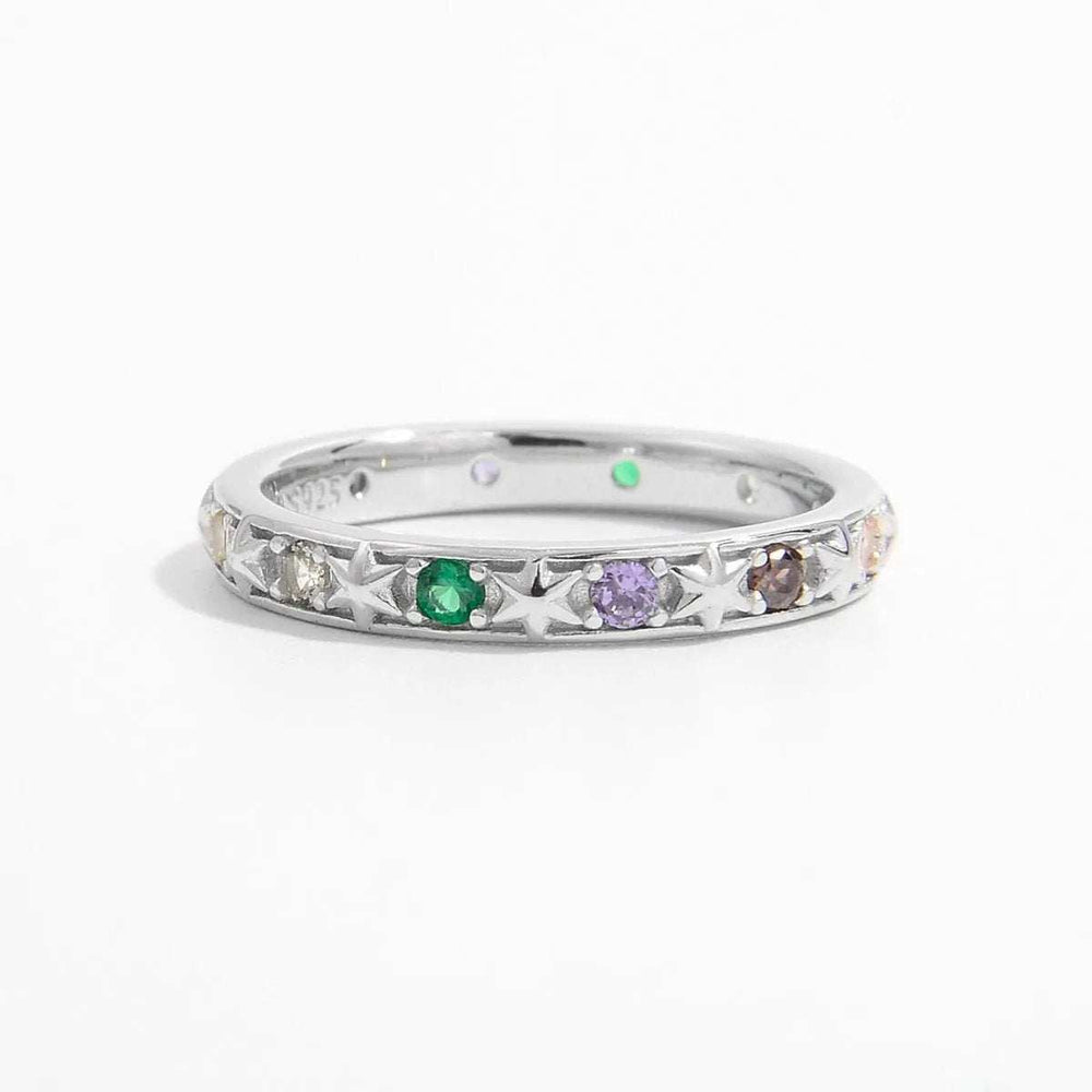 925 Sterling Silver Inlaid Zircon Ring - Trendsi - Flyclothing LLC