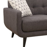 61" Charcoal And Black Loveseat and Toss Pillows - Homeroots - Flyclothing LLC